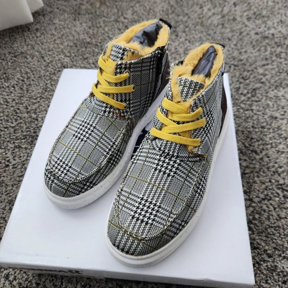 Romika Womens Helsinki 02 Boot Black Yellow Merino Kombi Sz 38 US 7 New Plaid